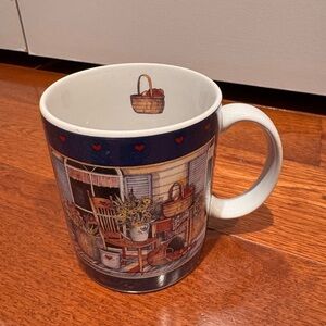 Classic Country Porch Ceramic Coffee Mug - Blue